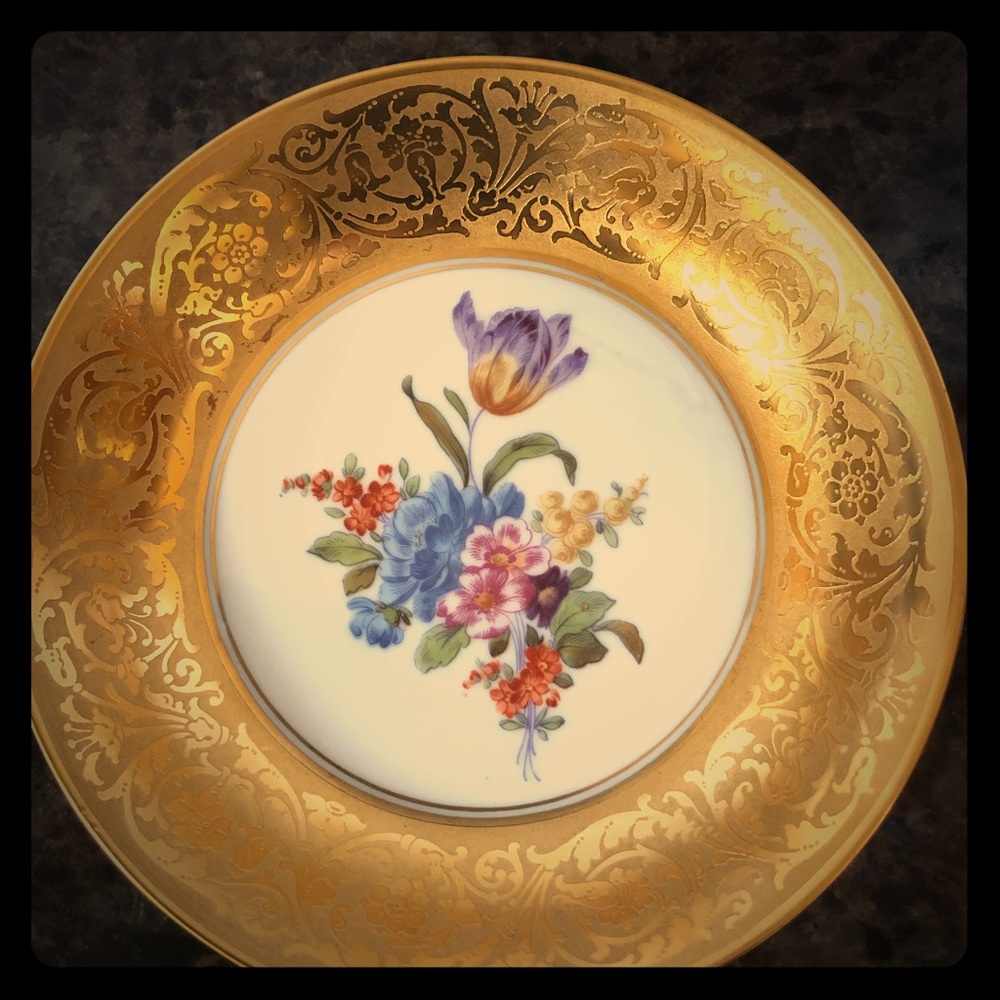H&C Heinrich & Co Bavaria gold-encrusted plates